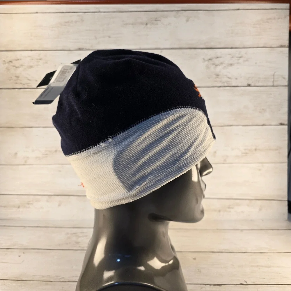NWT Reebok NFL Denver Broncos Beanie NVY Blue White Fleece Waffle Knit Reverible